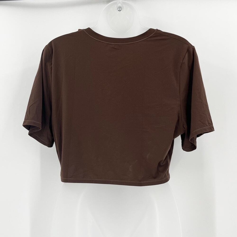 SKIMS Fits Everybody Super Cropped T-Shirt Cocoa Stretch Pullover Lounge 4X NEW - Picture 5 of 8